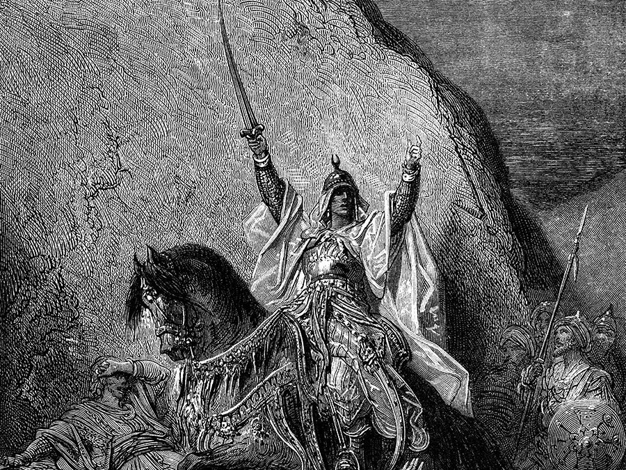 Saladin, the leader of Islamic forces during the Third Crusade; undated engraving.